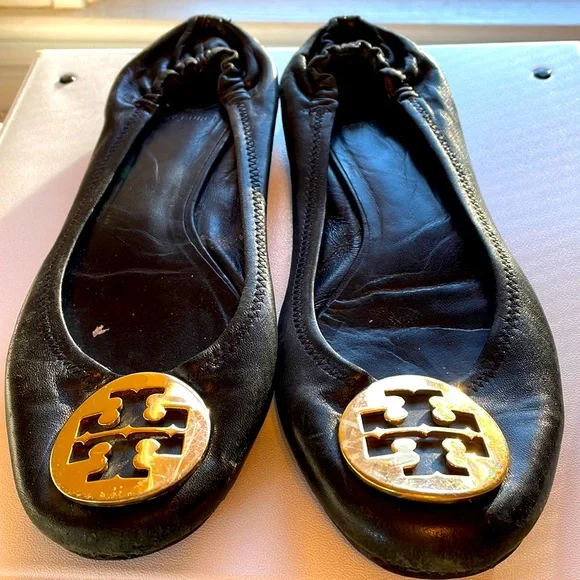 Tory Burch Black Ballet Flats Size 8 - Picture 1 of 4